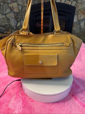 Prada Vitello Daino Leather Tote Gold/Tan Slouchy Shopper Authentic Factory 31